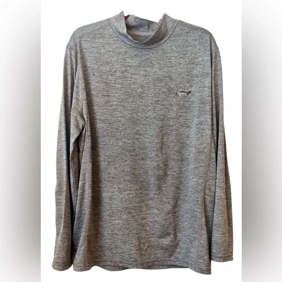 Greg Norman Collection Heather Gray Long Sleeve Mock - Picture 1 of 3